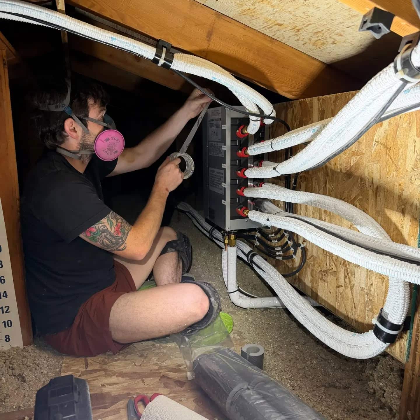 Working on setting up hvac system